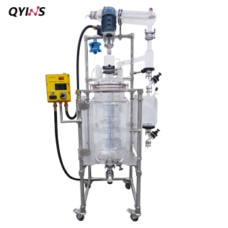 亞克力板防護(hù)加持安全高效有保障 實(shí)驗(yàn)室生產(chǎn)一條線 雙層玻璃反應(yīng)釜